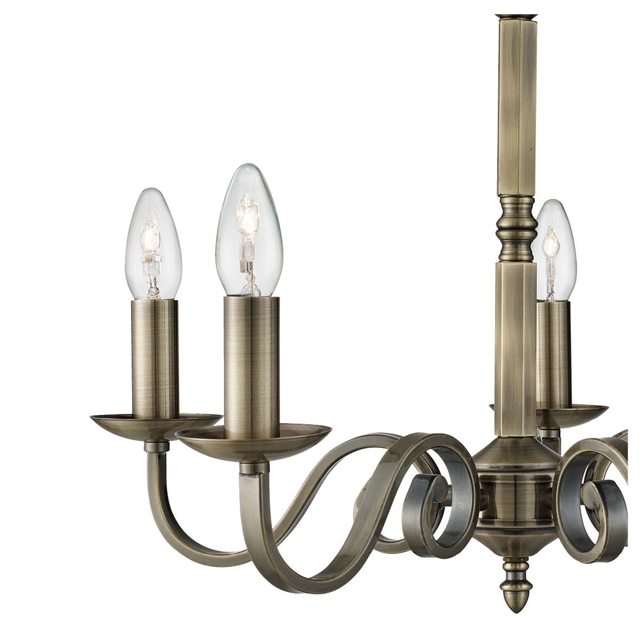 Kroonluchter Richmond 5Lt Antique Brass Metal by Searchlight