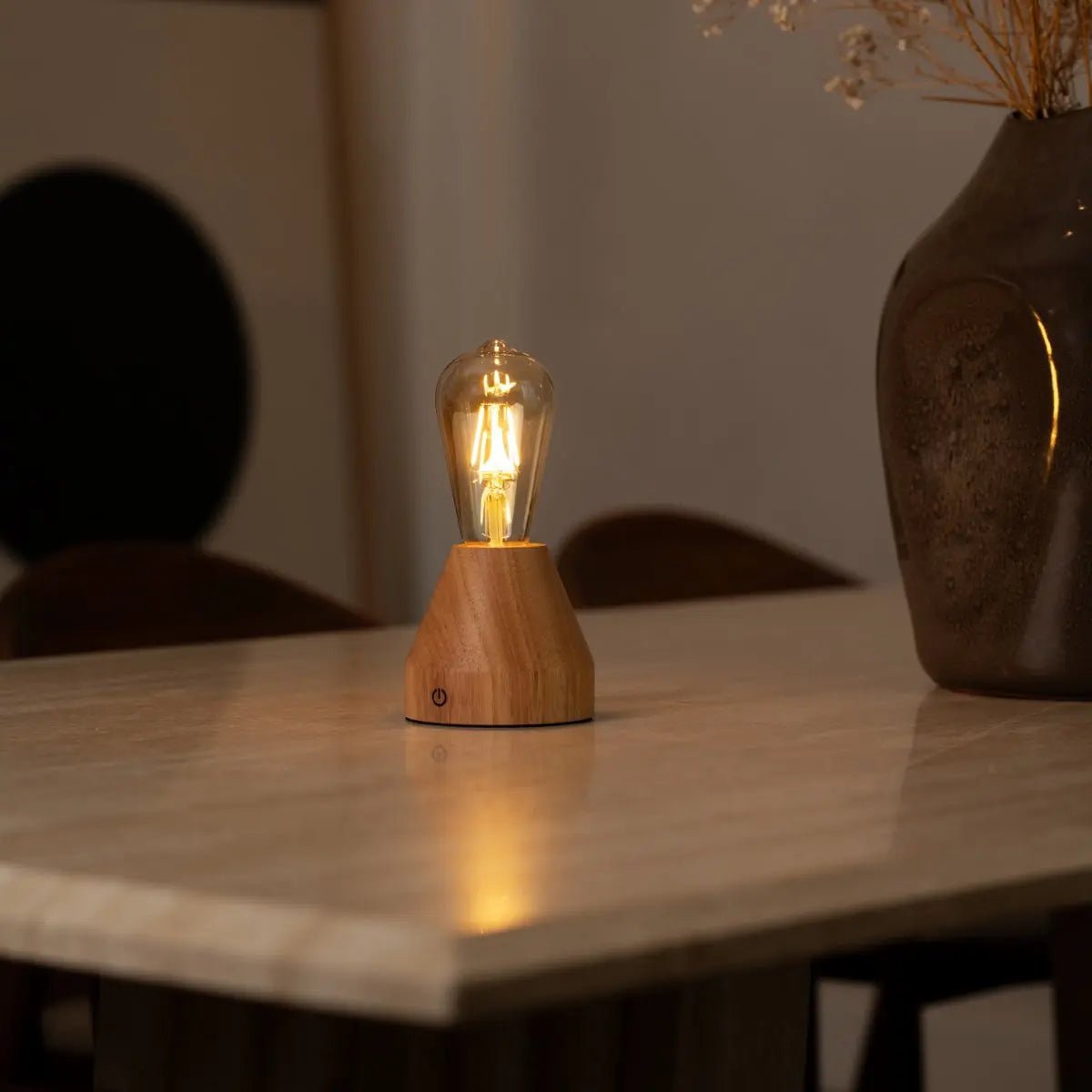 Tafellamp oplaadbaar Zavi lichtbruin