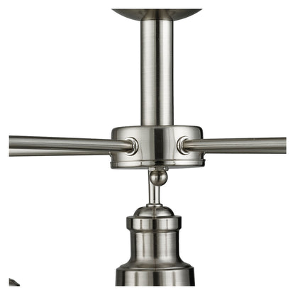 Bistro 5Lt Pendant - Satin Silver & Glass