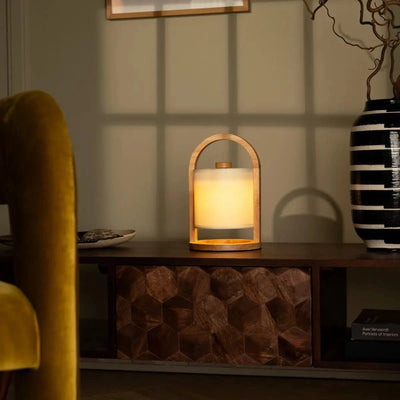Tafellamp oplaadbaar River licht Bruin Hout by Tavellio - Amsterdam