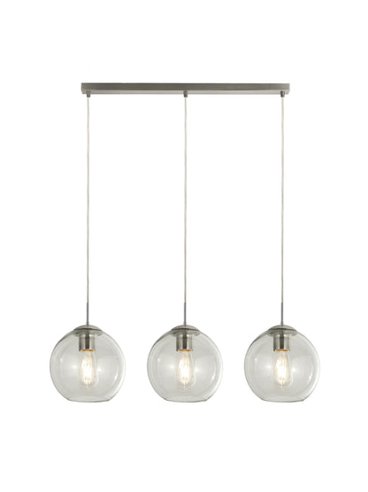 Balls 3Lt Bar Pendant - Chrome & Clear Glass