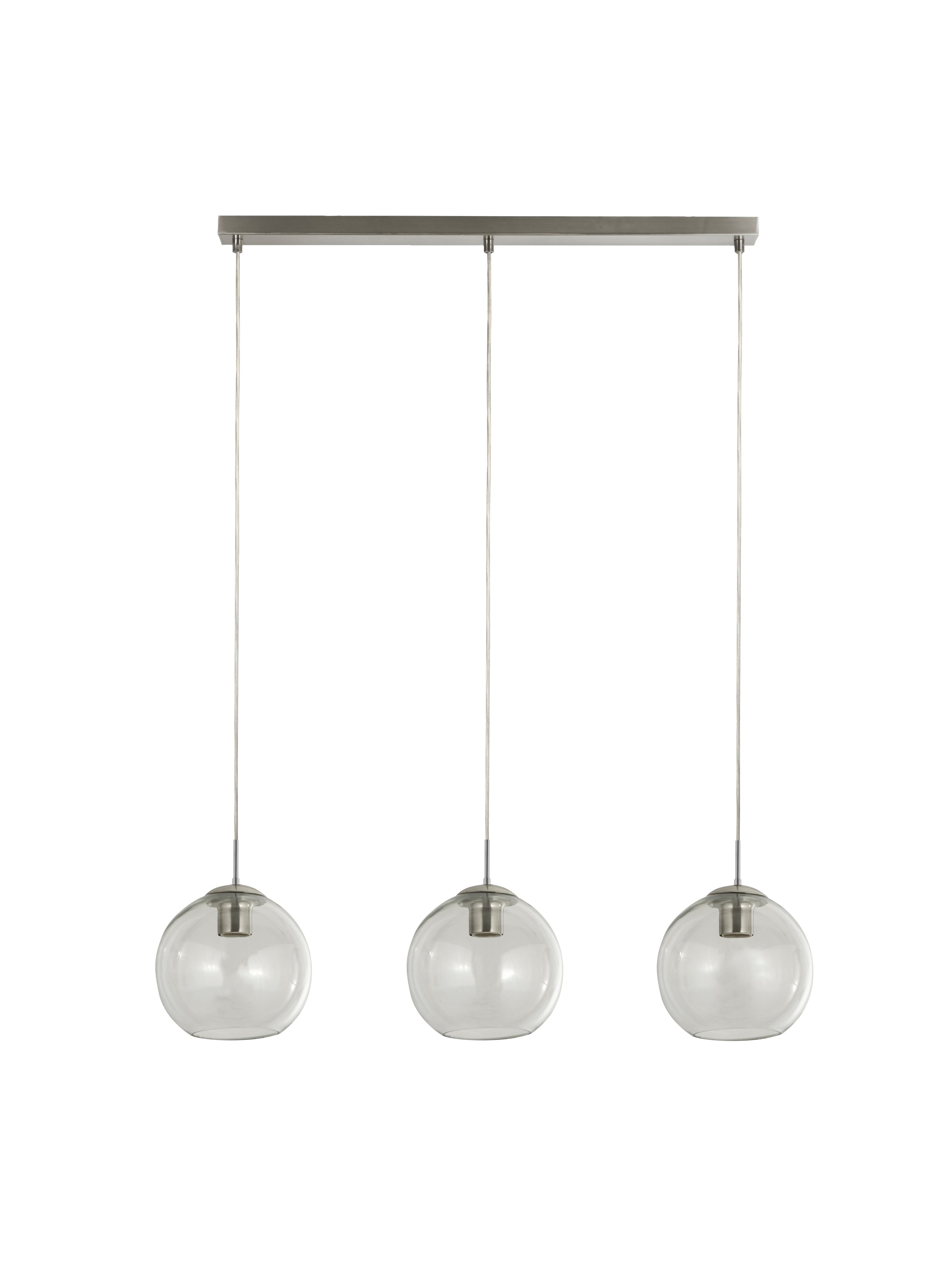 Balls 3Lt Bar Pendant - Chrome & Clear Glass