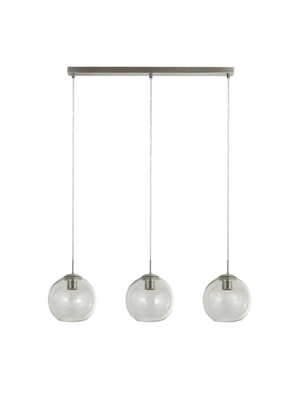 Balls 3Lt Bar Pendant - Chrome & Clear Glass