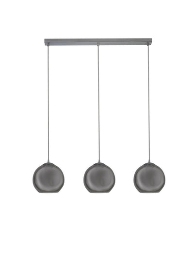 Hanglamp Balls 3Lt - Chrome Metal & Smoked Glass by Searchlight