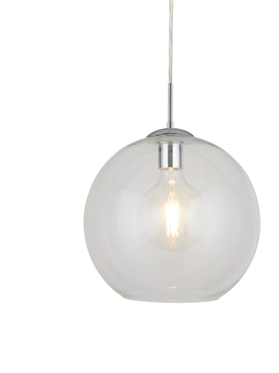 Hanglamp Balls - Chrome Metal & Clear Glass by Searchlight