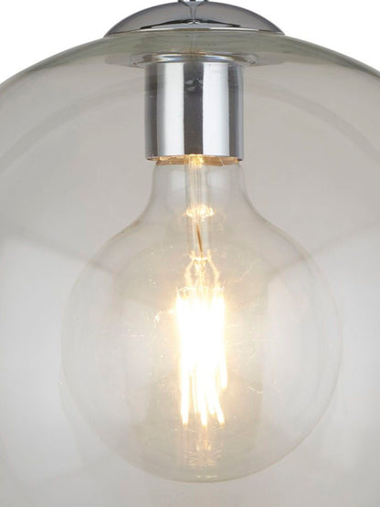 Balls  Pendant  - Chrome Metal & Clear Glass