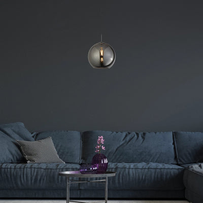 Hanglamp Balls - Chrome Metal & Smoked Glass by Searchlight