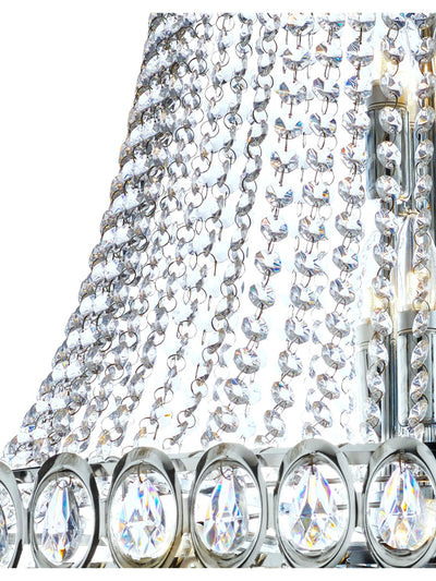 Kroonluchter Louis Phillipe 28Lt Chrome Metal & Crystal by Searchlight