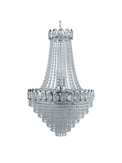 Kroonluchter Louis Phillipe 11Lt Chandelier Chrome Metal & Crystal by Searchlight
