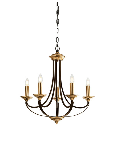 Kroonluchter Belfry 5Lt Dark Bronze & Brown Metal by Searchlight