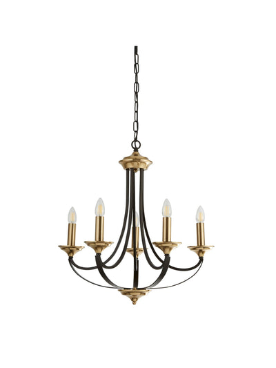 Kroonluchter Belfry 5Lt Dark Bronze & Brown Metal by Searchlight