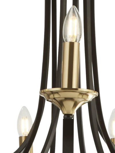 Kroonluchter Belfry 9Lt Dark Bronze & Brown Metal by Searchlight