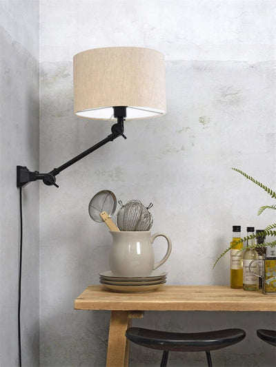 Wandlamp Amsterdam - Naturel/Zwart - 65x32x45cm by it's about RoMi