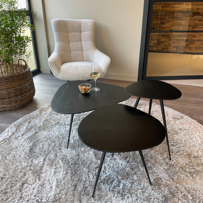 Salontafel Brix Loua Zwart set van 3