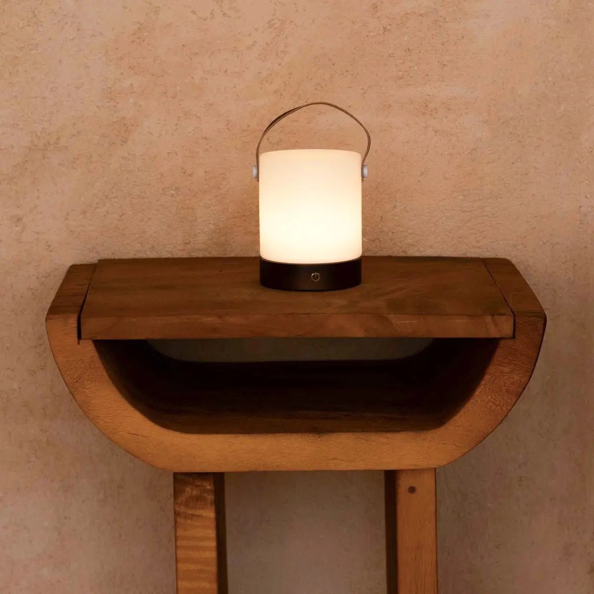 Tafellamp oplaadbaar Avery donkerbruin hout