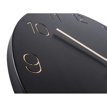 Wandklok charme gegraveerde cijfers Zwart