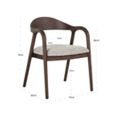 Eetkamerstoel Mihara mocca chique vlamvertragend by Richmond Interiors