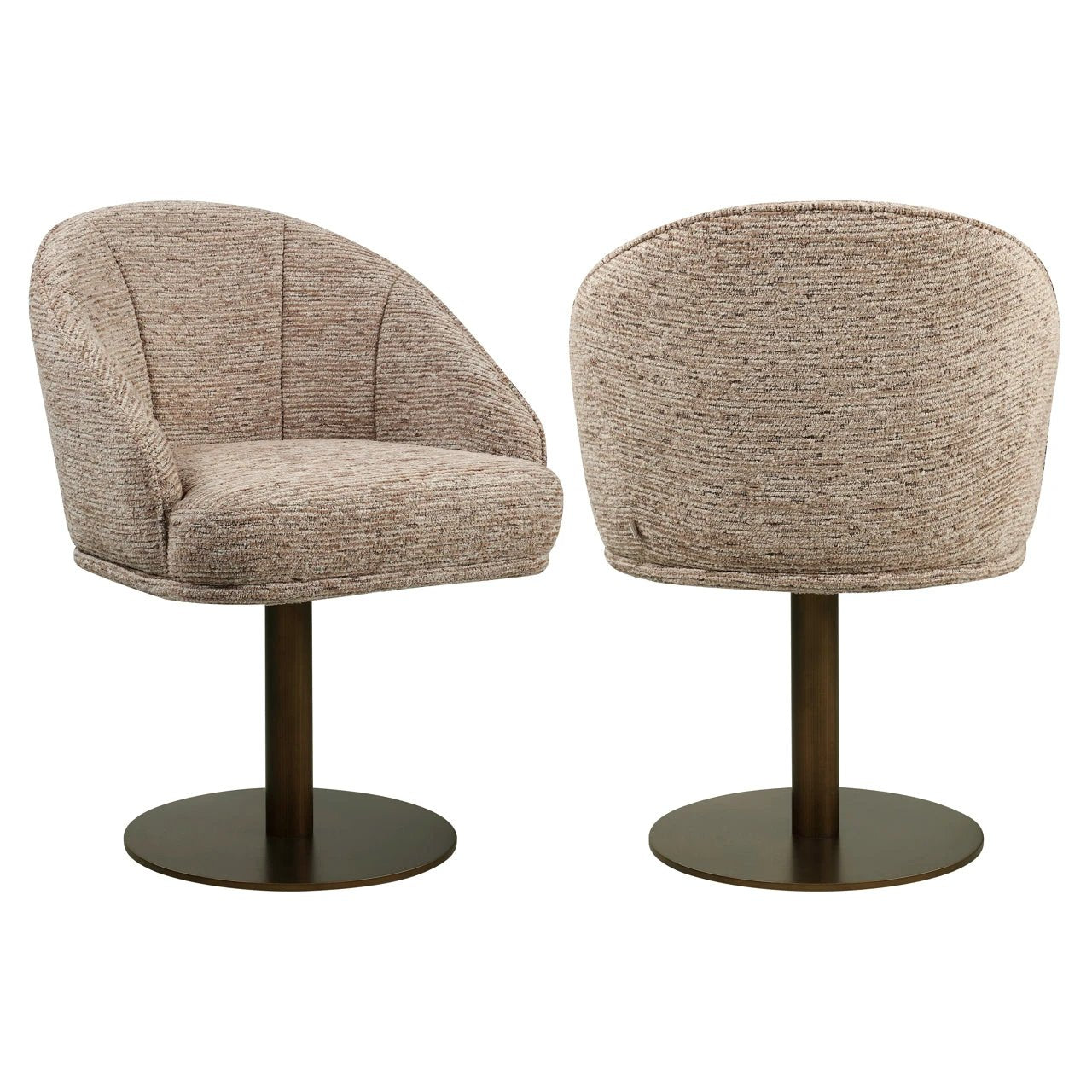 Eetkamerstoel Beverly mokka lineair draaibaar by Richmond Interiors