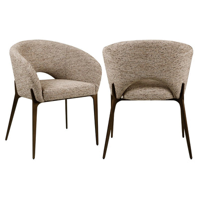 Eetkamerstoel Kenzi mocca lineair brandvertragend by Richmond Interiors