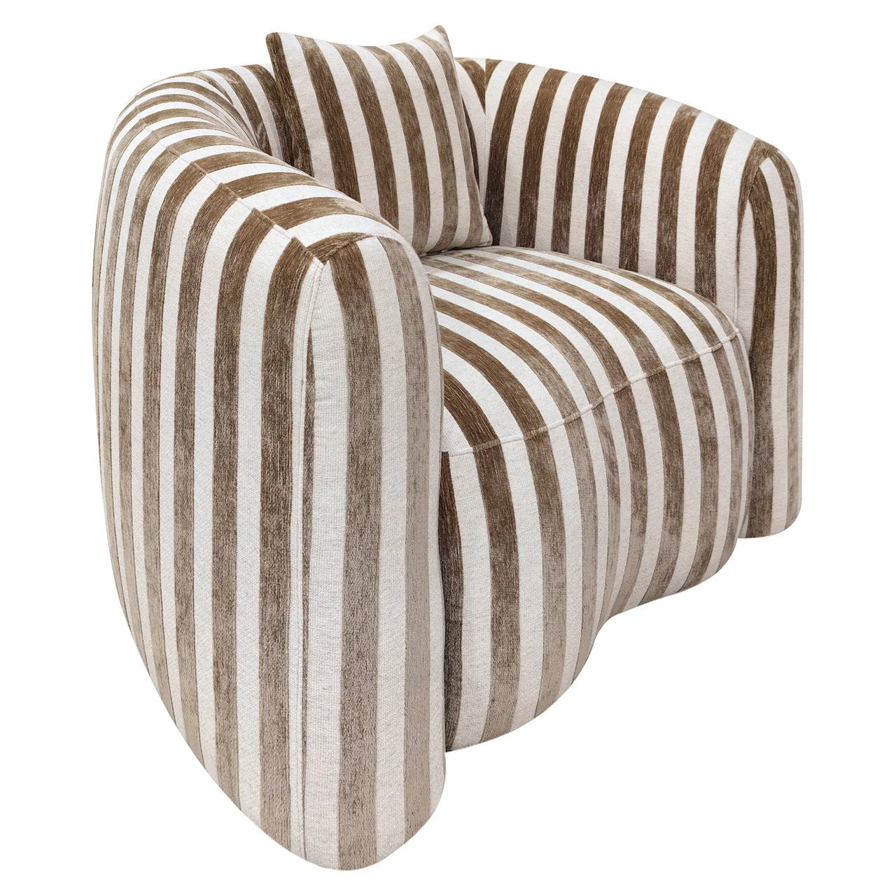 Loungestoel Luxandra, zandkleurig met strepen by Richmond Interiors