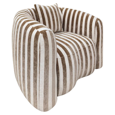 Loungestoel Luxandra, zandkleurig met strepen by Richmond Interiors