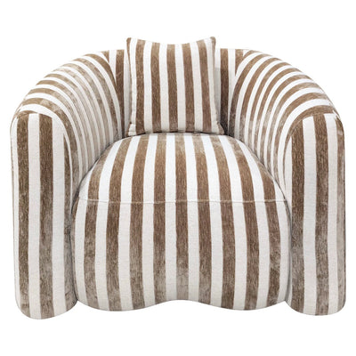 Loungestoel Luxandra, zandkleurig met strepen by Richmond Interiors