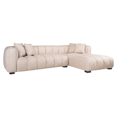 Loungebank Novaro crème tweed rechts brandvertragend by Richmond Interiors