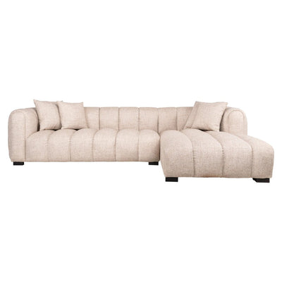 Loungebank Novaro crème tweed rechts brandvertragend by Richmond Interiors
