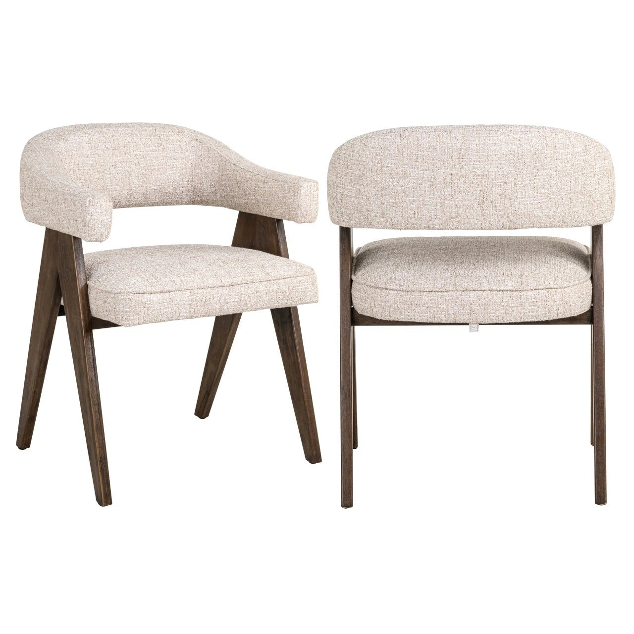 Eetkamerstoel Mori crème tweed vlamvertragend by Richmond Interiors