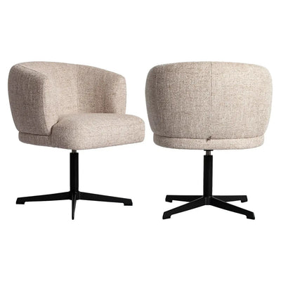 Eetkamerstoel Dinan crème tweed vlamvertragend - draaibaar by Richmond Interiors
