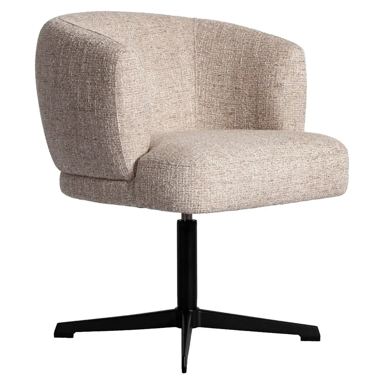 Eetkamerstoel Dinan crème tweed vlamvertragend - draaibaar by Richmond Interiors