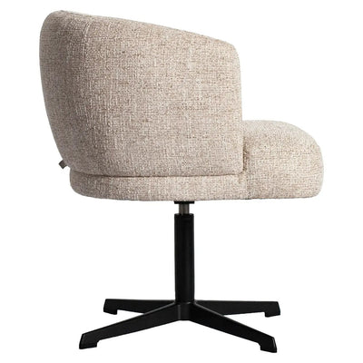 Eetkamerstoel Dinan crème tweed vlamvertragend - draaibaar by Richmond Interiors