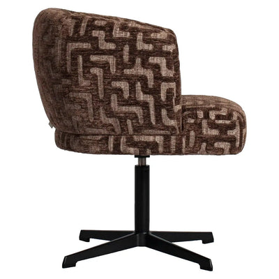 Eetkamerstoel Dinan bruin labyrint vlamvertragend - draaibaar by Richmond Interiors