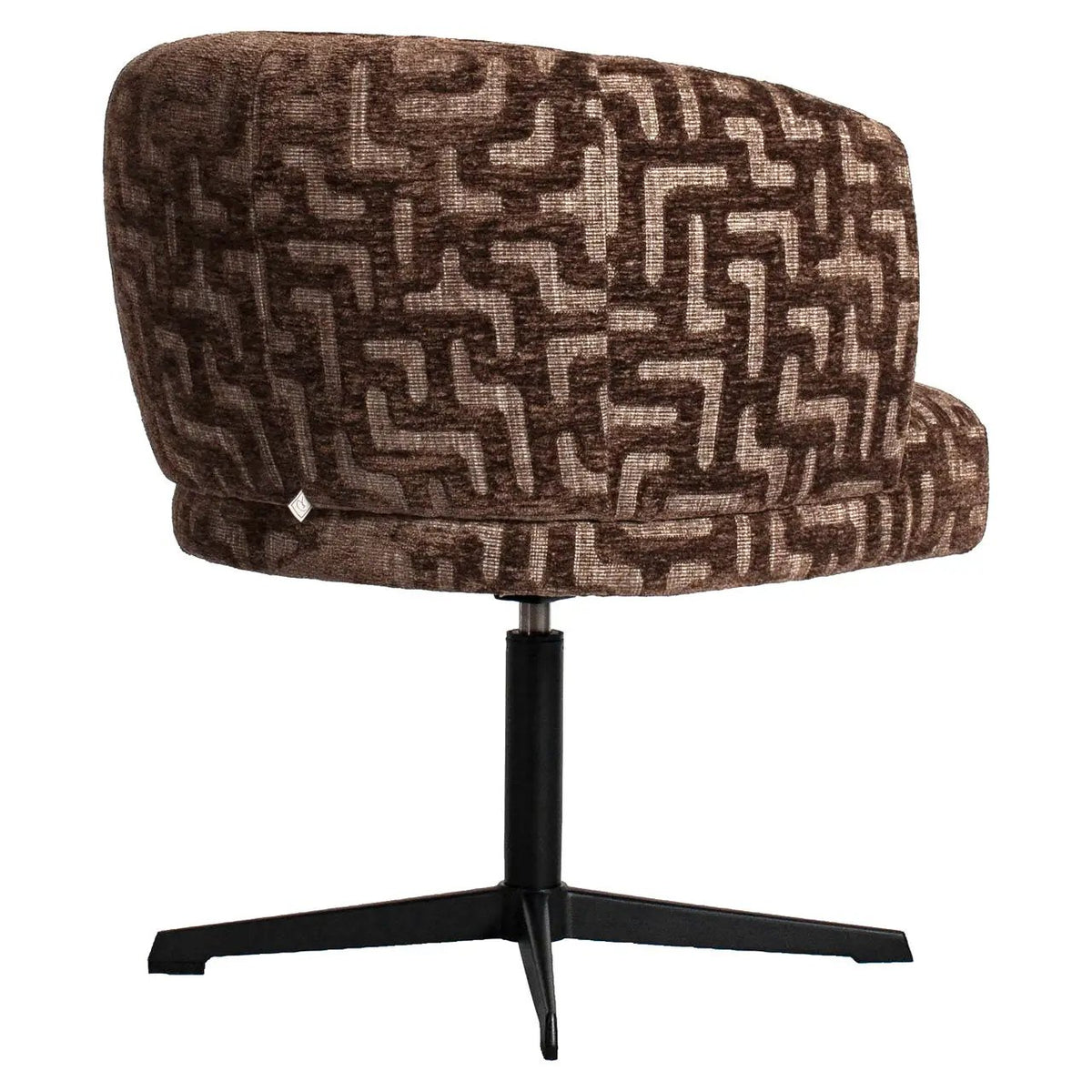 Eetkamerstoel Dinan bruin labyrint vlamvertragend - draaibaar by Richmond Interiors