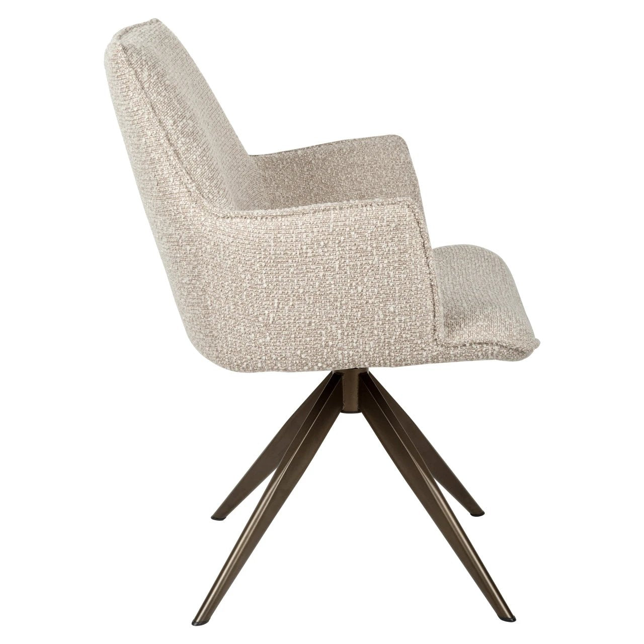 Eetkamerstoel Dakota naturel chunky draaibaar met armleuning by Richmond Interiors