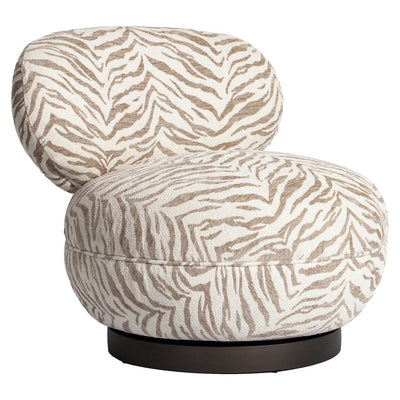 Loungestoel Jace beige tijgerprint draaibaar by Richmond Interiors