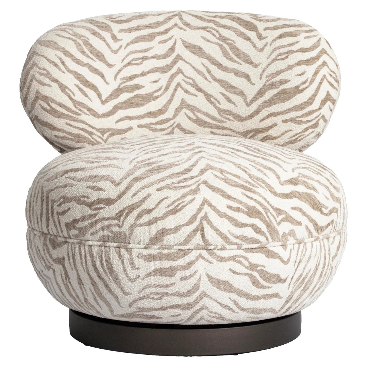 Loungestoel Jace beige tijgerprint draaibaar by Richmond Interiors