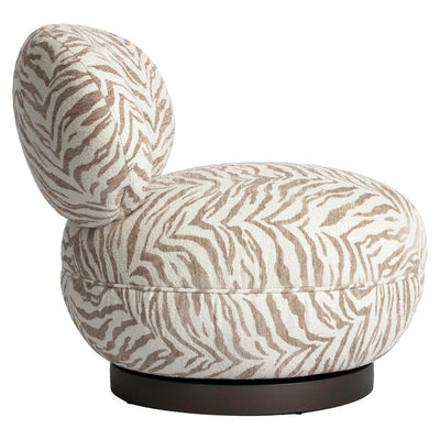 Loungestoel Jace beige tijgerprint draaibaar by Richmond Interiors