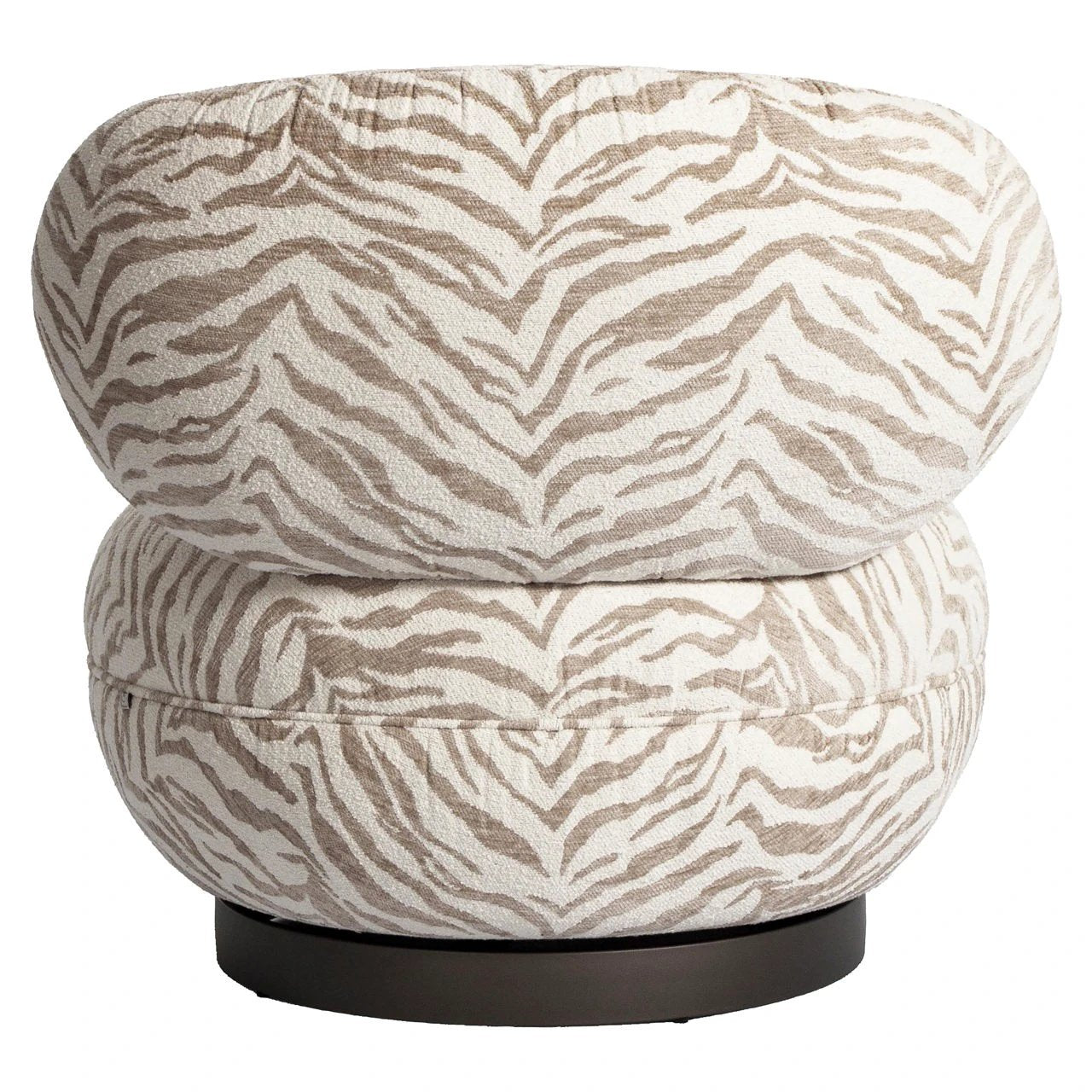 Loungestoel Jace beige tijgerprint draaibaar by Richmond Interiors