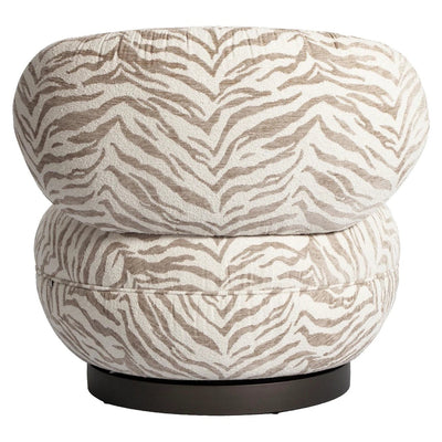 Loungestoel Jace beige tijgerprint draaibaar by Richmond Interiors