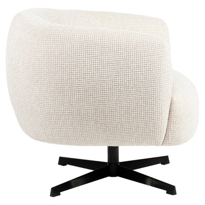 Loungefauteuil Estelle beige blokweefsel draaibaar by Richmond Interiors