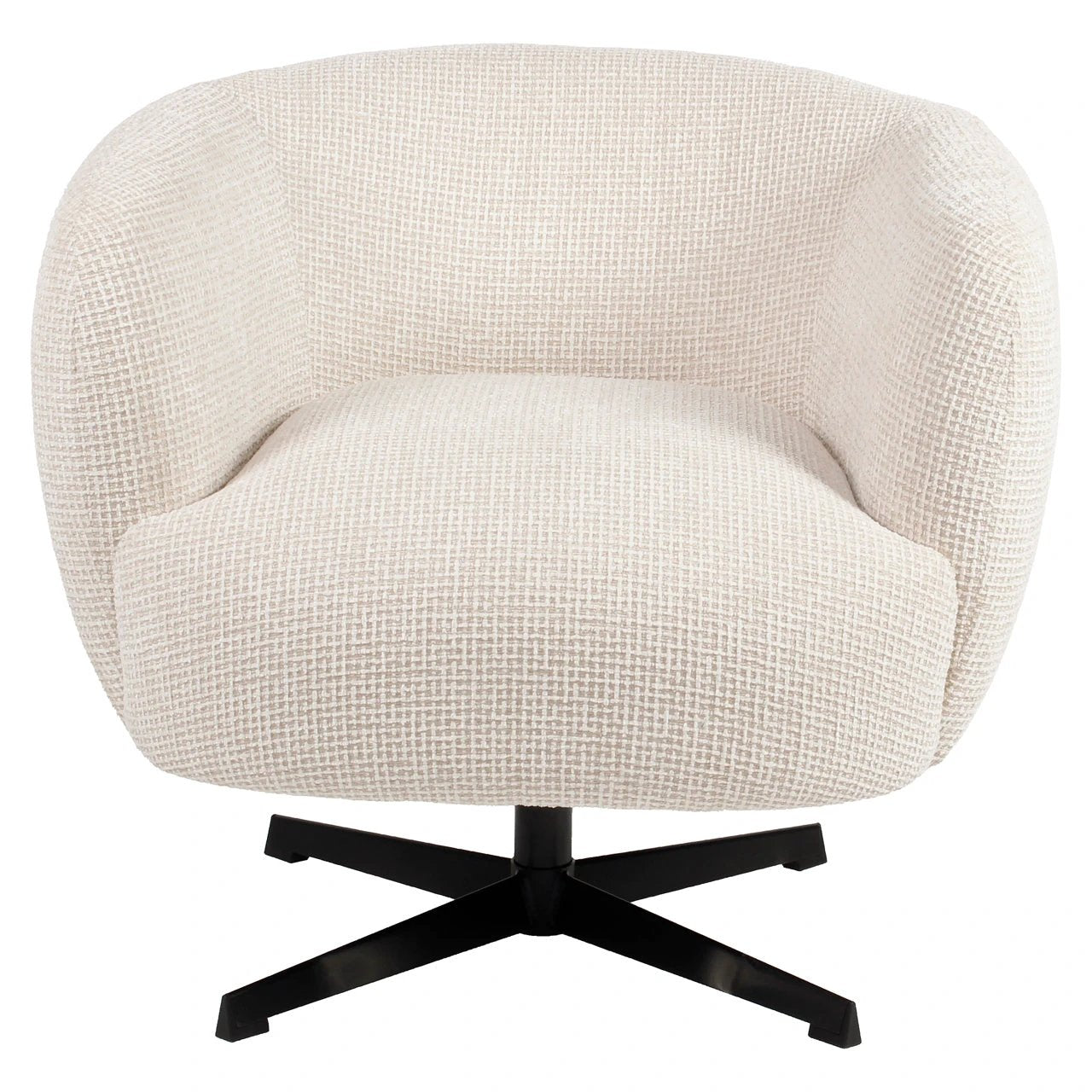 Loungefauteuil Estelle beige blokweefsel draaibaar by Richmond Interiors