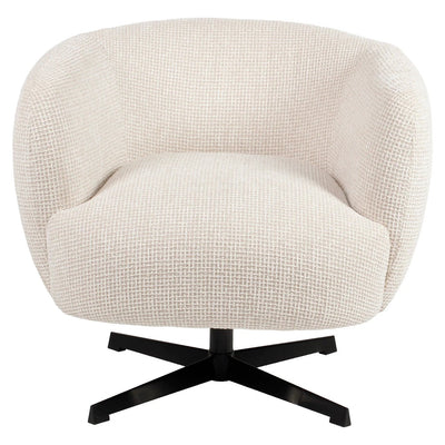 Loungefauteuil Estelle beige blokweefsel draaibaar by Richmond Interiors