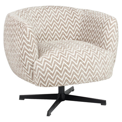 Loungestoel Estelle zandkleurig visgraat draaibaar by Richmond Interiors