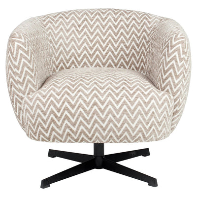 Loungestoel Estelle zandkleurig visgraat draaibaar by Richmond Interiors