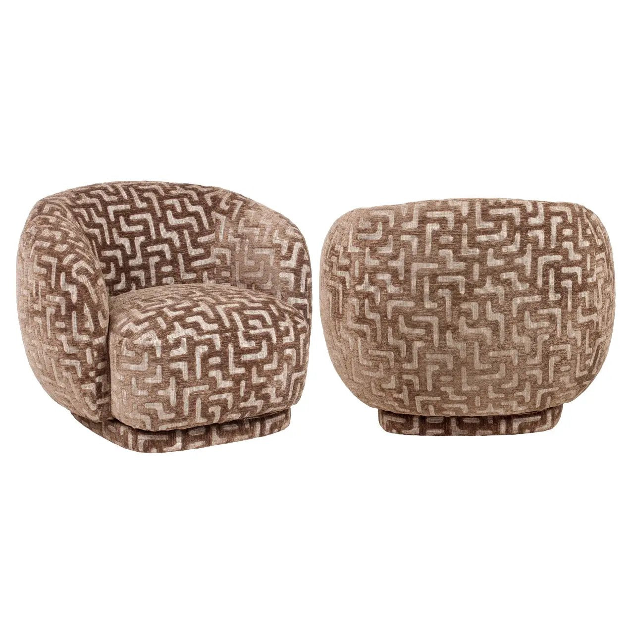 Loungestoel Negreslo bruin labyrint draaibaar by Richmond Interiors