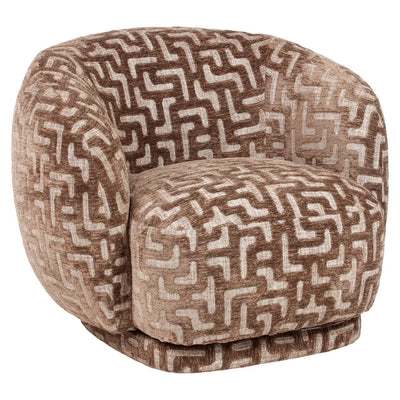 Loungestoel Negreslo bruin labyrint draaibaar by Richmond Interiors