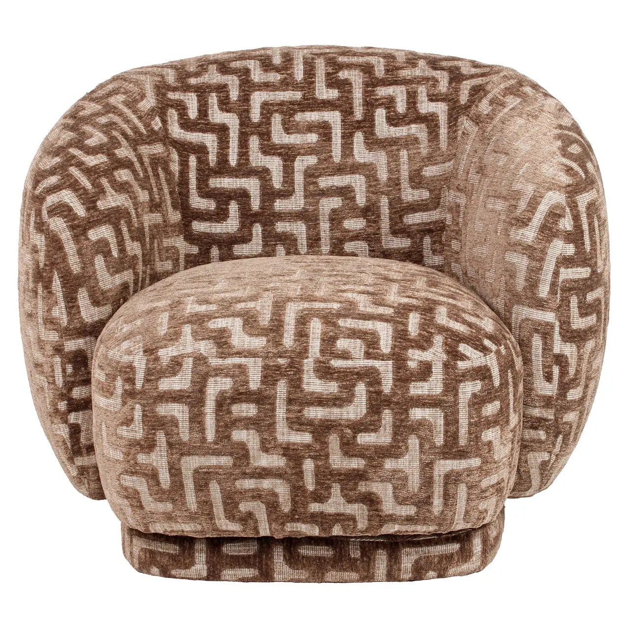 Loungestoel Negreslo bruin labyrint draaibaar by Richmond Interiors