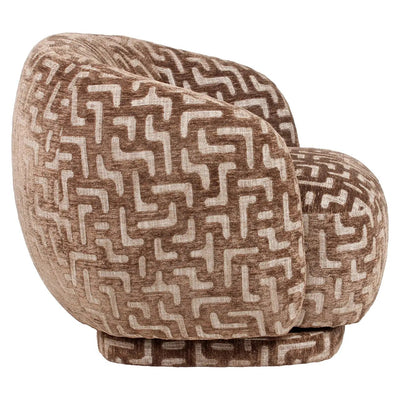 Loungestoel Negreslo bruin labyrint draaibaar by Richmond Interiors