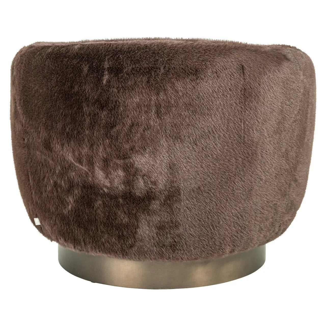 Loungefauteuil Colmar chocoladekleurig, pluizig, draaibaar by Richmond Interiors